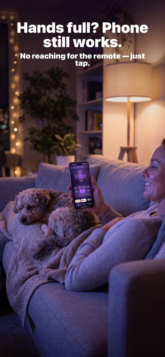 Controlling a Roku TV from the couch with an iPhone