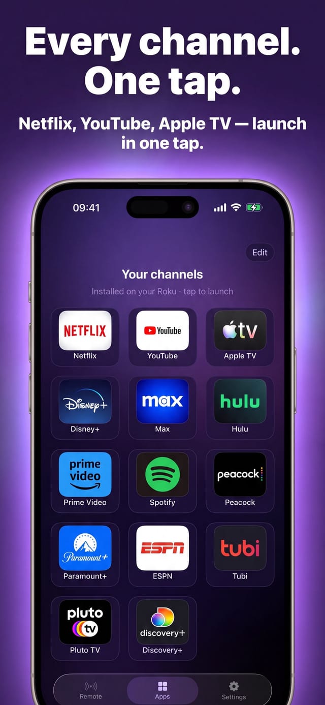 Launching Netflix and YouTube on Roku from Auxility Remote